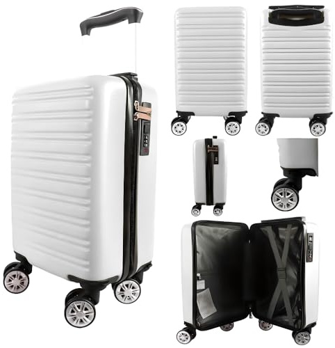 40 X 25 X 20 CM Underseat Cabin Trolley Detachable Wheels 1632 (White)