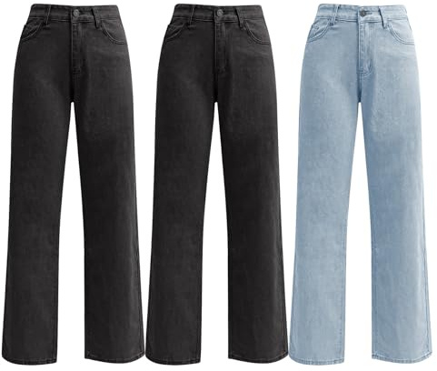 Korta byxor, damjeans, mammajeans, dam, hög midja, säckig, kort, utsvängd, Y2k, tunn, destroyed korridor, kostymbyxor, lämpliga för fritid och hemma, ROSA, XL