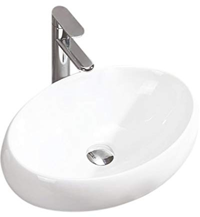 Design keramik oval tvättställ handdiskho tvättfat diskbänk 48 cm x 33 cm x 14,5 cm för badrum badrum WC Linda