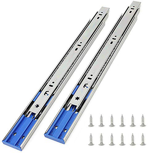 6 Pairs of 22 Inch Hardware 3-Section Soft Close Full Extension Ball Bearing Side Mount Drawer Slides,100 LB Capacity Drawer Slide
