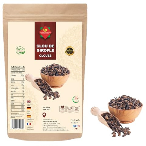 Chiodi di Garofano Interi 50 g | Qualità Premium | Essiccati al Sole | Provenienti dall’Indonesia | Chiodi di Garofano Interi | Senza Glutine | Senza OGM | Senza Additivi | Senza Conservanti