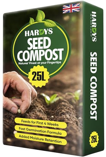 Hardys 25L Balanced Seed Compost - High Nutrient & Slow Release Planting Multipurpose Compost for Seedling, Cutting, Propagation - Indoor & Outdoor Potting Soil for Seeds