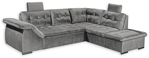 ESTRELLA Ecksofa mit Schlaffunktion in Grau - Moderne Eckcouch mit Bettkasten und verstellbarer Armlehne - 283 x 84 (107) x 217 cm (B/H/T)