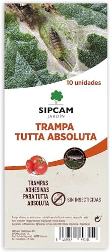 10 trampas Adhesivas para la Tuta Absoluta, sin insecticida, para el Control de Las Principales plagas del Tomate y Otros Cultivos - Sipcam