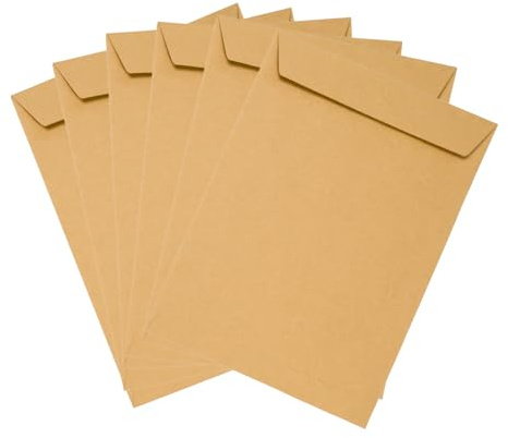 Emerson 20 fraktpåsar DIN B5 brun 176 x 250 mm 80 g affärs-kuvert rak klaff självhäftande lim utan fönster kuvert stort brev format brevkuvert papper