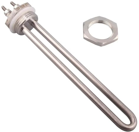 1 st 12 V DC-värmeelement U-formad solresistans DN25 elektrisk dykning vattenelement rörpanna värmare 100 w 150 w 200 W (With locknut, 200 w)