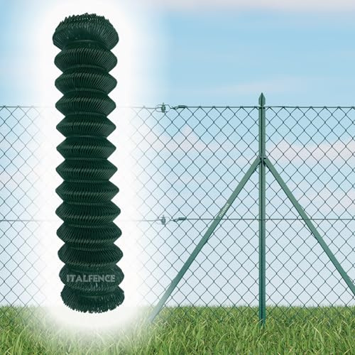 Italfence - Malla metálica para cercado, malla simple torsión galvanizada y plastificada, 25m (Todas las alturas disponibles) [Ø2,40mm, 100cm]