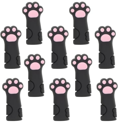 IWOWHERO 10 piezas Protectores de Tijeras para Pedicura de Silicona Elástica con Diseño de Pata de Gato Cubiertas Completas Antideslizantes para Pinzas y Cortacutículas para Manicura y