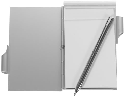 Veemoon Petit Bloc-Notes Métallique Stylo et Étui pour Étudiants Mini Carnet pour Notes de Service et Listes de Tâches