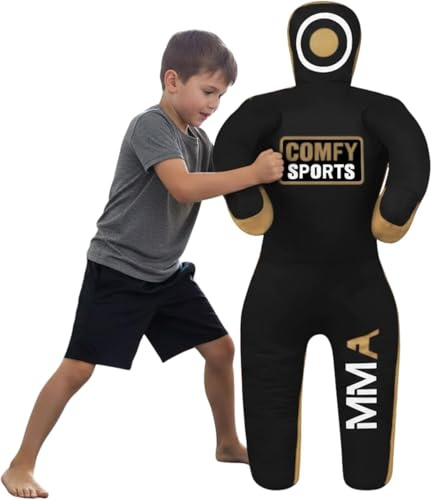 Bekväm MMA brottning barndummy, för judo, brottning, brasiliansk Jiu Jitsu, inlämning och kastande stående position kampsport boxning karate träningsdummy (47 tum/4 fot)