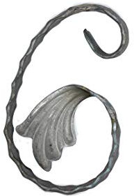 UHRIG Decorazione in ferro battuto in acciaio forgiato, parte decorativa in ferro per recinzione, ringhiera (H: 150 mm larghezza: 100 mm, da 12 x 6 mm)