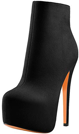 Only maker Women's Platform Boots Stiletto High Heels Lace-up Ankle Boots