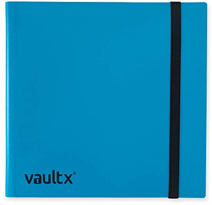 Vault X 12 Pocket Trading Card Strap Binder, 480 cards, Standard, 20 Side-Loading Pages, Folder for Collectible Card Games, Sports, TCG (Blue)