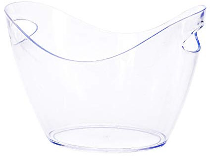 Sektkühler mit 2 Tragegriffen aus Kunststoff - 34,5 x 26 cm - Höhe 24 cm - Champagnerkühler Sektschale Flaschenkühler