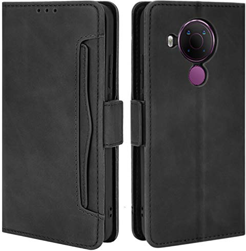 HualuBro Handyhülle für Nokia 5.4 Hülle Leder, Flip Case Cover Stoßfest Klapphülle Handytasche Schutzhülle für Nokia 5.4 Tasche (Schwarz)