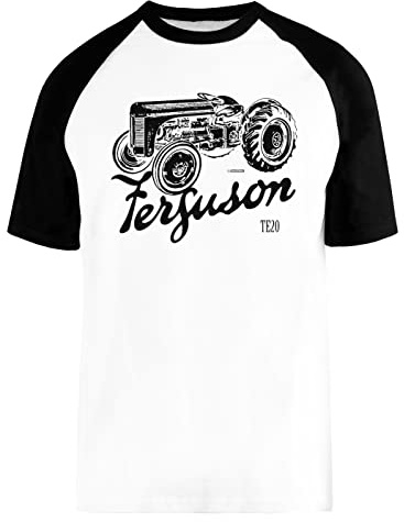 Classic Ferguson TE20 Tractor Vit Baseboll T-shirt Korta ärmar Unisex Herr Kvinnor Baseball Tee