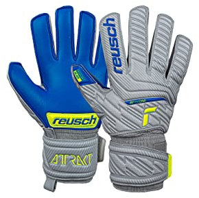 Reusch Attrakt Silver Junior Unisex Torwarthandschuhe mit Außennaht Schnitt und Grip Silver Belag, geeignet für alle Spielfeldoberflächen,