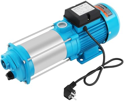 Edelstahl Kreiselpumpe Wasserpumpe Gartenpumpe Hohe Förderhöhe 110m Hauswasserwerk Pumpensteuerung (2500W)