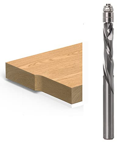 Sinoprotools Compression Spiral Flush Trim Router Bits,1/4 Inch Shank CNC Solid Carbide Flush Trim Router Bit, Compression Milling Cutter with Top Bearing Up&Down-Cut 1/4X1/4X1-1/8X3