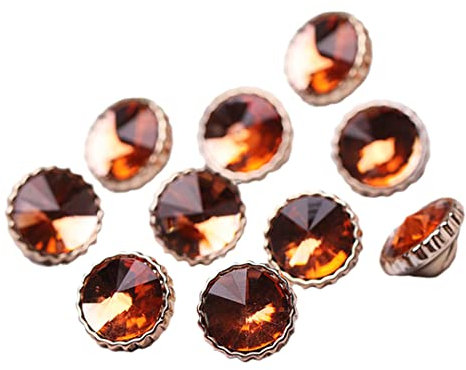 10 Stück Harz Strass Knöpfe 12 mm Mode Verzierung Knöpfe Frauen Nähen auf Kleidung Knöpfe für DIY Handwerk Zubehör Orange 12 mm