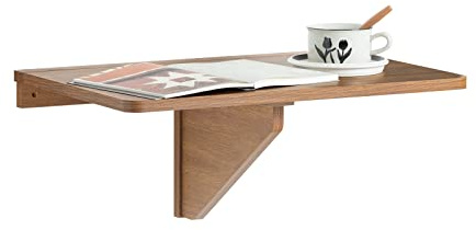 SoBuy Tavolo Pieghevole a Muro, Scrivania per Computer, Tavolo da Cucina Salvaspazio in Legno, Design Compatto e Multifunzionale, Perfetto per Piccoli Spazi FWT03-PF