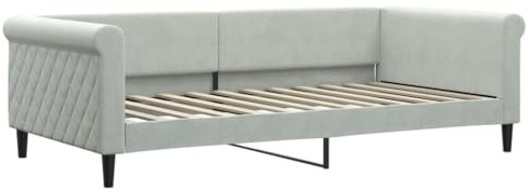 vidaXL Dagbädd ljusgrå 100x200 cm sammet