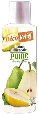 Déco Relief - Arôme Liquide Poire 125 ml - Arôme Alimentaire Pâtisserie & Yaourtière - Pour Gâteaux, Pâtisseries, Yaourts - Arôme Concentré - ARO36.