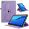 TEDTIKJT Tablet Cover Compatible con Huawei MediaPad M5 Lite 10.1 Pulgadas 2018 Funda PU Cuero Protectora 360 Giratoria Soporte Flip Cover Huawei MediaPad M5 Lite Tablet Carcasa, Violet Árboles