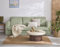 Bestmobilier Marilia - 3-Sizter Sofa - schlaffunktion déplimousse - aus Cordstoff Salbeigrün