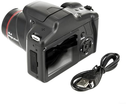Besttoolifes Cámara réflex digital de 16 MP con video 1080P, zoom de 16X, pantalla TFT de 2.4 pulgadas, función antivibración, estabilización de imagen, soporte de clips AVI, compatible con tarjeta de