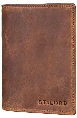 STILORD Dima Porte Carte Cuir Homme et Femme Porte Papier Voiture Multifonction Documents Portefeuilles Passeport Étui pour Cartes de Crédit avec Protection RFID Couleur:Marron Moyen