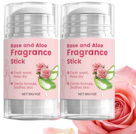 Ros aloe deodorant pinne, långvarig fräsch doftbalsam (2 st) | Ros aloe doftande fasta ämnen parfym, långvarig fräsch doft balsam, fuktgivande hela dagen kroppsdoft