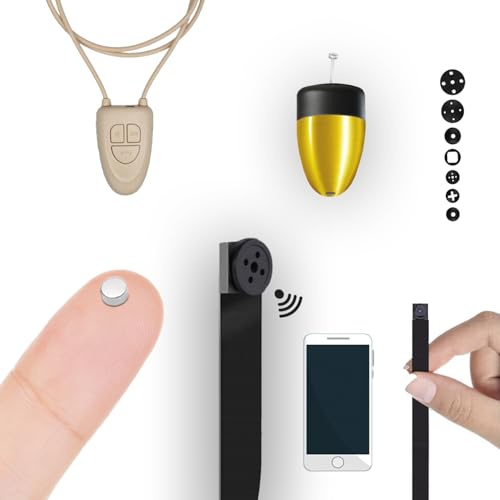 Pinganillosocultos Kit Completo Mini Camara Espia Boton con 2 Auriculares Espia Invisible Inalambrico - Copiar Examen - WiFi HD 1080p Real. Ideal para Leer Folios A4. (Pinganillo Nano + Micro Mini)