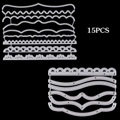 OOTSR Fustelle Stencil Cutting Dies, 15 Pezzi Taglio Pizzo Muore, Stampo Per Taglio In Acciaio Al Carbonio DIY