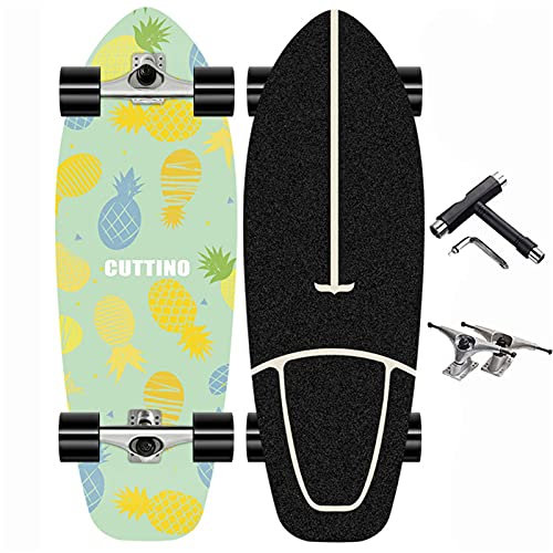 Wheel Surfskate Cruiser Skateboard, Professionelles Street Board Waveboard with T Werkzeug, Portable Durable Rails 8-lagiger Ahorn, Deck Concave Skateboards für Jugendliche Erwachsene Handboard,B