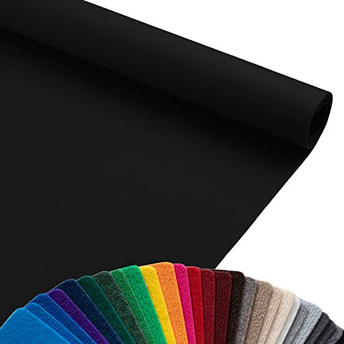 Primaflor Event-Teppich Meterware Dublin - Schwarz, 2,00m x 1,00m, Viele Farben, Schwer Entflammbarer Hochzeits-Läufer, B1 Messeteppich, Gangläufer