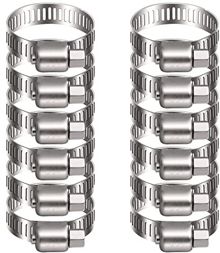 Litensh 12 collier de serrage tuyau arrosage en acier inoxydable, collier serflex inox 21-44mm, serre flex serrage pour tuyau d'engrenage conduits de carburant plomberie automobile piscine
