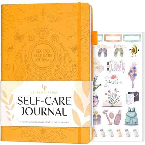 Legend Självvård Journal – guidad daglig reflektionsdagbok för att stödja psykisk och fysisk hälsa – daglig humör, meditation och personlig utveckling anteckningsbok – 26,5 x 18,5 cm, varar 3 månader