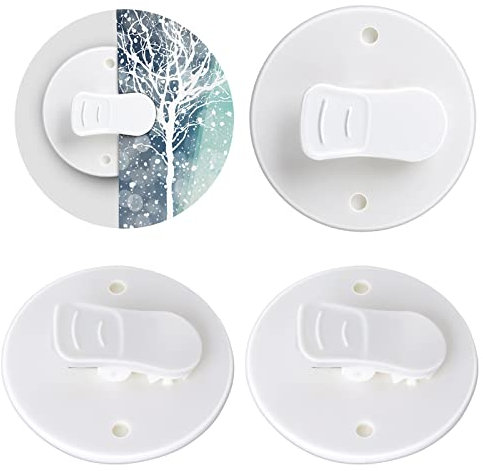 Grevosea 4 Stück Schutz-Spritzschutz-Clips Duschvorhang Clips Selbstklebend Winddichte Schutz-Clips Klammern für Vorhangwände für Dusche Hängend Camper Badezimmer Home Dekoration Innen Und Außen