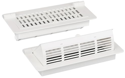 2-in-1 Vent Deflector & Floor Vent Covers, Floor Register 4x10, 2 Pack Adjustable Heat Air Vent Deflectors, Vent Covers for Home Floor, Office, Ceiling, Tool-Free Installation (White)