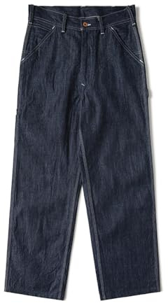 NON STOCK 1950s Denim Painter Pants Loose Straight Fit 31 Dark Blue
