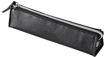 JUSKAQZYI Estuche Escolar Estuche for lápices, papelería, Estuche con Cremallera, Organizador portátil de cosméticos, Bolso Compacto de Viaje for Coche Cuero(Silver Zipper)