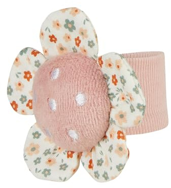 Sterntaler Hochet de bras fleur, jouet pour bébé pour les mains, poignets élastiques, facile à enfiler, hochet pour jouer et saisir, 7 × 7 × 3 cm, rose tendre