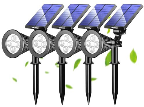 Wilktop 4x LED Solar Strahler Gartenleuchten Warmweiß Landscape Spotlight für Garten Beleuchtung