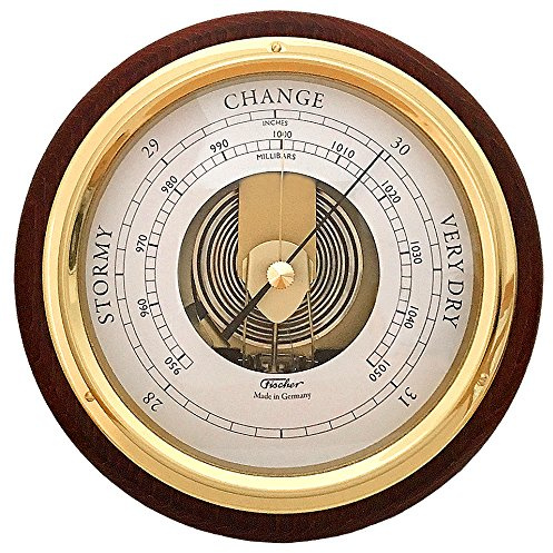 Fischer Barometer Pascal, Brass-Mahogany 6.7 / 170 mm - 1434B-22-US (US Version)