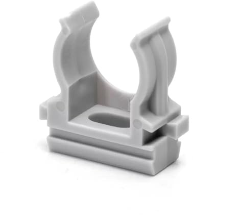 20 CLIPS FISSATUBO A SCATTO PER TUBO RIGIDO GRIGIO MORSETTO FISSAGGIO VARIE MISURE (20 mm)