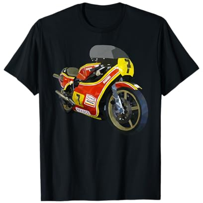 Retro Barry Sheen Motorcycle GP500 Racing Motorbike Sketch T-Shirt