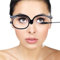 MAQBE Trucco Ingrandimento Occhiali da Vista, Ingrandimento Occhi Trucco Occhiali Rotanti a Lente Singola Strumento Trucco Essenziale per Donne(black,+3.00)