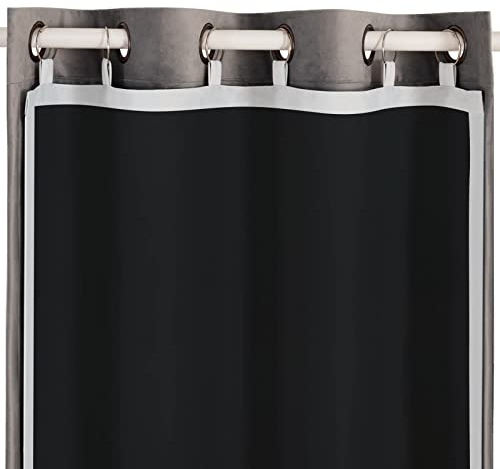 Melodieux Blackout Lining for Eyelet Curtains - 3 Pass Thermal Linings, 2 Pack (Black, 46''W x 54''L), Grommet Blackout Curtain Lining for Bedroom Living Room, Living Room