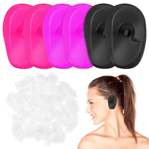 206Pcs Parrucchiere Copriorecchie Tinture Per Paraorecchie Doccia Cuffia Per L'orecchio Protezioni Per Le Orecchie Di Plastica Tappi Per Le Orecchie Colorazione